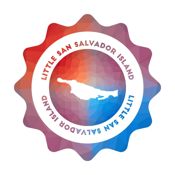 Little San Salvador Island low poly logo Colorido logo de viaje degradado de la isla en geométrico — Vector de stock