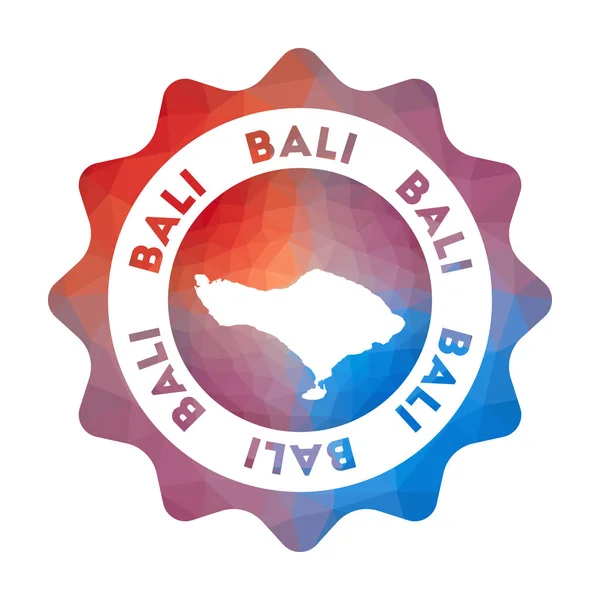 Logotipo baixo poli Bali Logotipo de viagem gradiente colorido da ilha em estilo geométrico Multicolorido —  Vetores de Stock