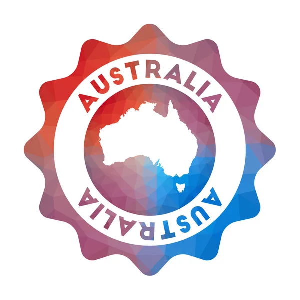 オーストラリア低ポリロゴ 幾何学的なスタイルで国のカラフルなグラデーション旅行ロゴ — ストックベクタ