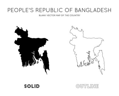 Bangladeş harita Bilgi grafiği vektör için Bangladeş Ülke Sınırları Boş vektör haritası
