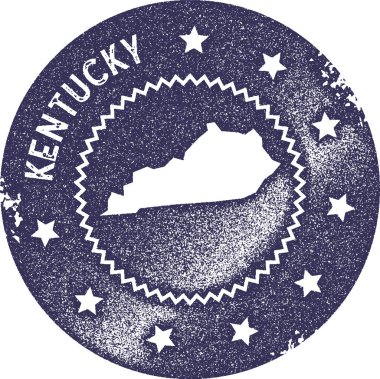 Kentucky harita vintage damga Retro tarzı el yapımı etiket rozeti veya öğe seyahat hediyelik eşya derin için