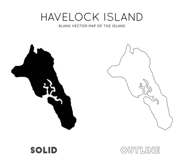 Havelock island map leere Vektorkarte der Inselgrenzen von havelock island für Ihre — Stockvektor