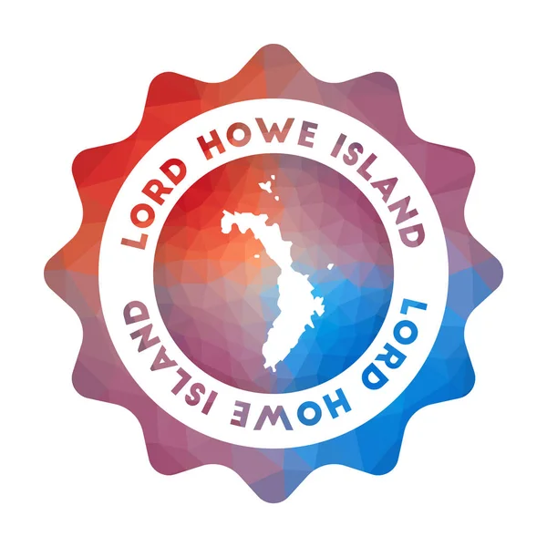 Logotipo de poli bajo de la isla de Lord Howe Logotipo de viaje degradado colorido de la isla en estilo geométrico — Vector de stock