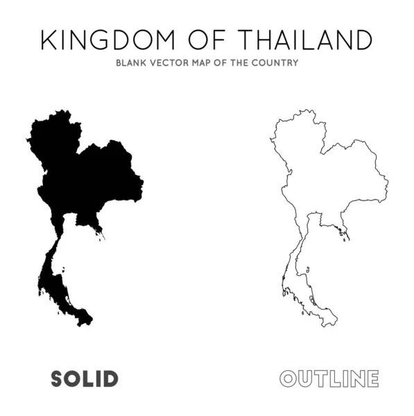 Thailand-Karte leere Vektorkarte der Landesgrenzen Thailands für Ihren Infografik-Vektor — Stockvektor