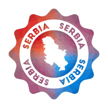 Sırbistan düşük poli logo Geometrik tarzı Ülkenin renkli gradyan seyahat logosu Multicolored