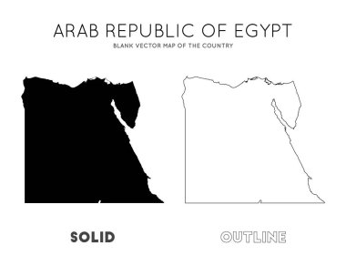 Infographic Vektör için Mısır haritası Mısır Ülke Sınırları Boş vektör haritası