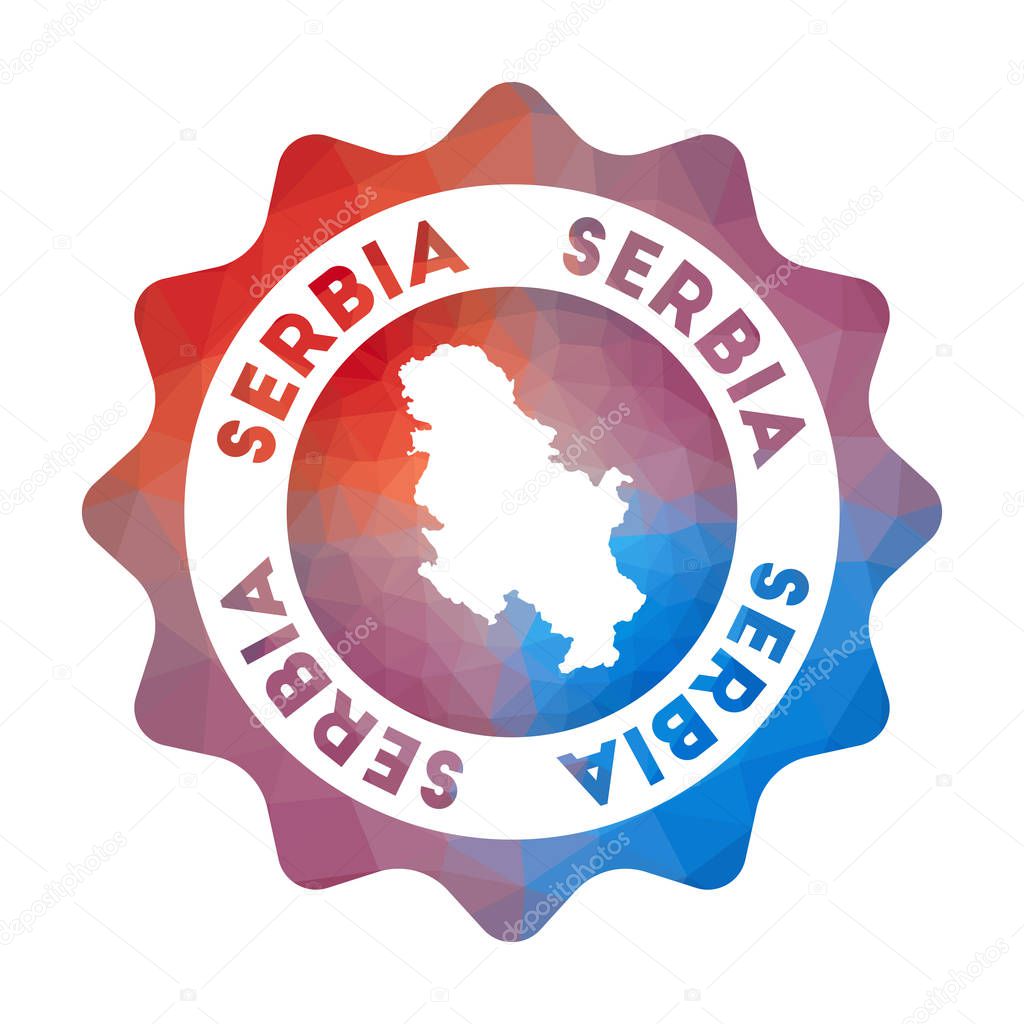 Serbia low poly logo Colorful gradient travel logo of the country in geometric style Multicolored