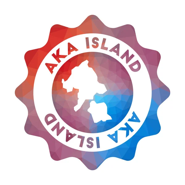 Logotipo de poli bajo de Aka Island Logotipo de viaje de degradado colorido de la isla en estilo geométrico — Vector de stock
