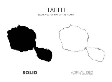 Tahiti harita Bilgi grafiği vektör için Tahiti Ada Sınırları Boş vektör haritası