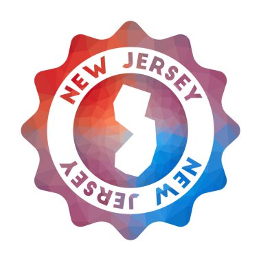 New Jersey düşük poli logo Geometrik tarzı ABD devletinin renkli gradyan seyahat logosu