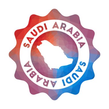 Suudi Arabistan düşük poli logo Geometrik tarzında ülkenin renkli gradyan seyahat logosu
