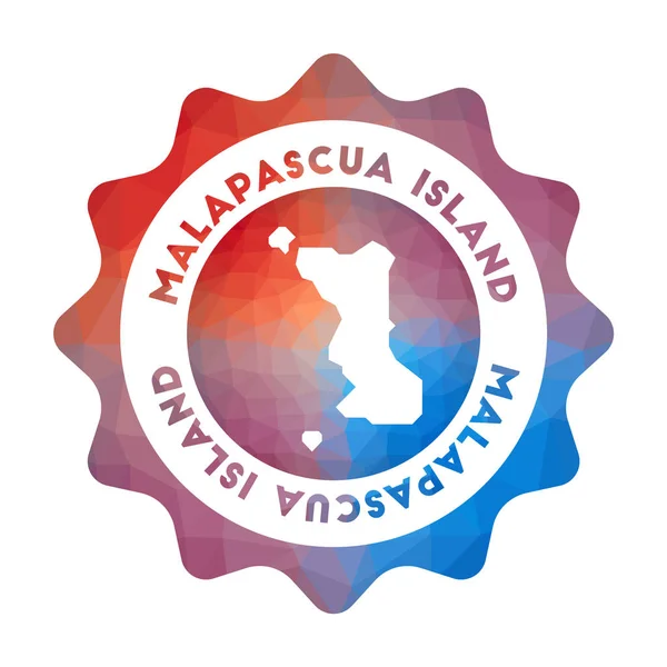 Malapascua Island low poly logo Colorido logo de viaje degradado de la isla en estilo geométrico — Vector de stock