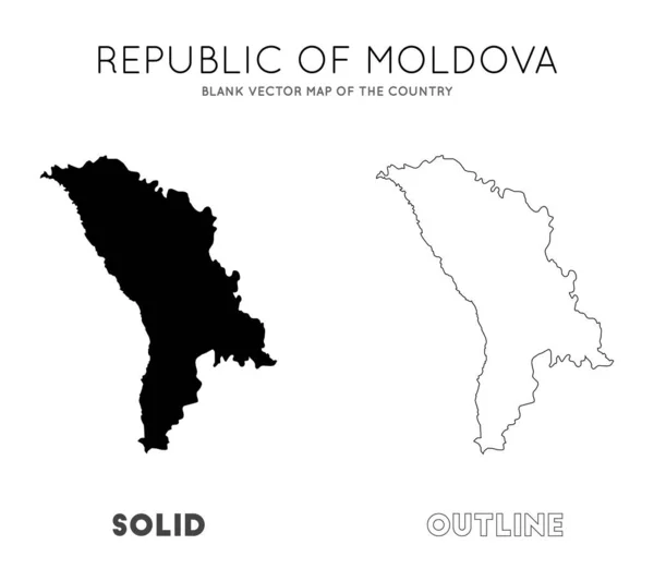 Moldávia mapa Mapa vetorial em branco das fronteiras do país da Moldávia para o seu infográfico Vector —  Vetores de Stock