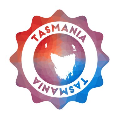 Tazmanya düşük poli logo Geometrik tarzı Adanın renkli gradyan seyahat logosu Multicolored