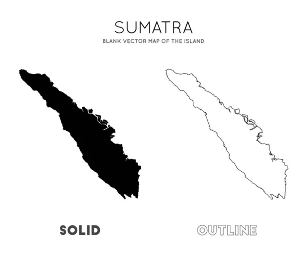 Mapa de Sumatra Mapa vectorial en blanco de las fronteras insulares de Sumatra para su vector de infografía — Vector de stock