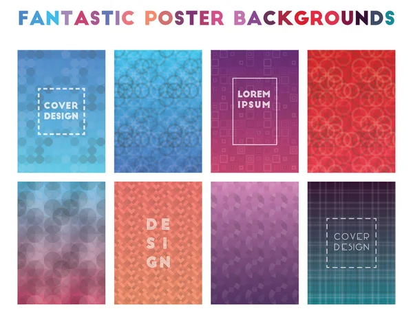 Fantastic Poster Backgrounds Padrões geométricos sedutores Fundo moderno Ilustração vetorial —  Vetores de Stock