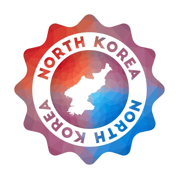 Nord Korea Low Poly logo färgglada lutning Travel logotyp av landet i geometrisk stil — Stock vektor