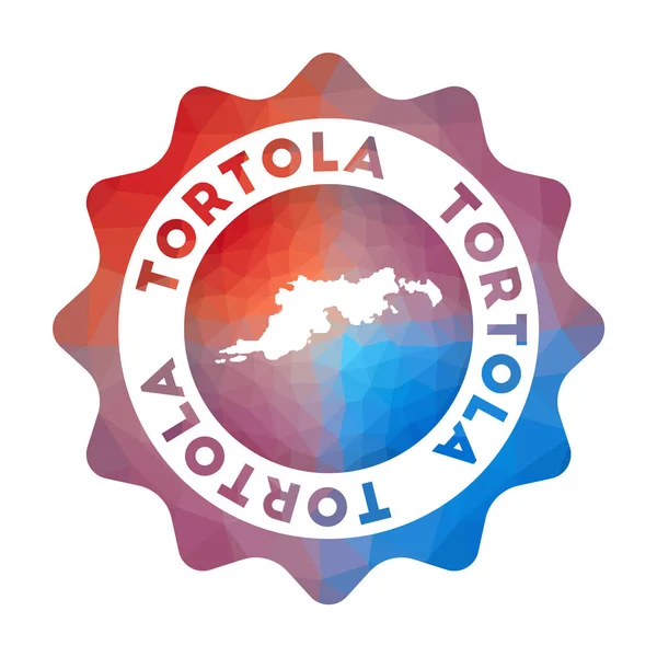 Tortola low poly logo Colorido logo de viaje degradado de la isla en estilo geométrico Multicolor — Vector de stock