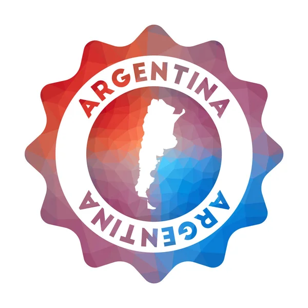 Logotipo polivinílico bajo de Argentina Logotipo de viaje de degradado colorido del país en estilo geométrico — Vector de stock