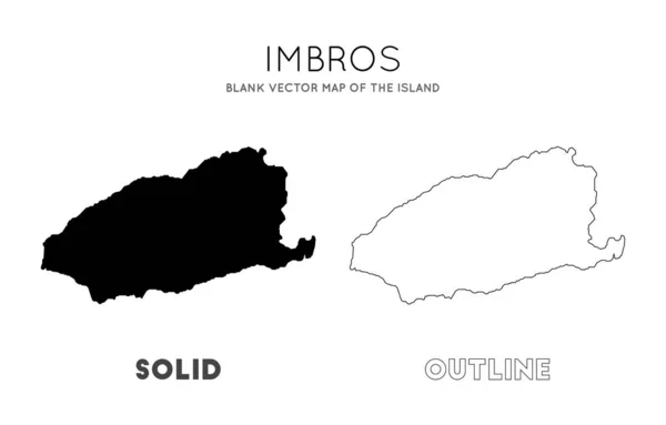 インブロスマップ インフォグラフィックベクトルのためのインブロスの島の境界の空白のベクトルマップ — ストックベクタ