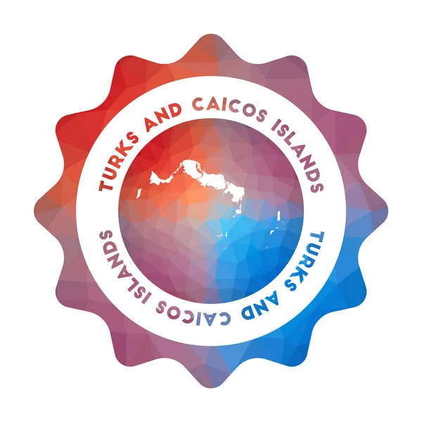 Islas Turcas y Caicos bajo logo polivinílico Colorido logo de viaje degradado de la isla en geométrico — Vector de stock