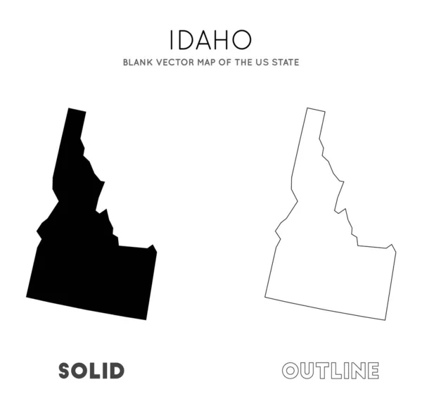 Mapa de Idaho Mapa vetorial em branco das fronteiras do estado de Us de Idaho para o seu infográfico Vector —  Vetores de Stock