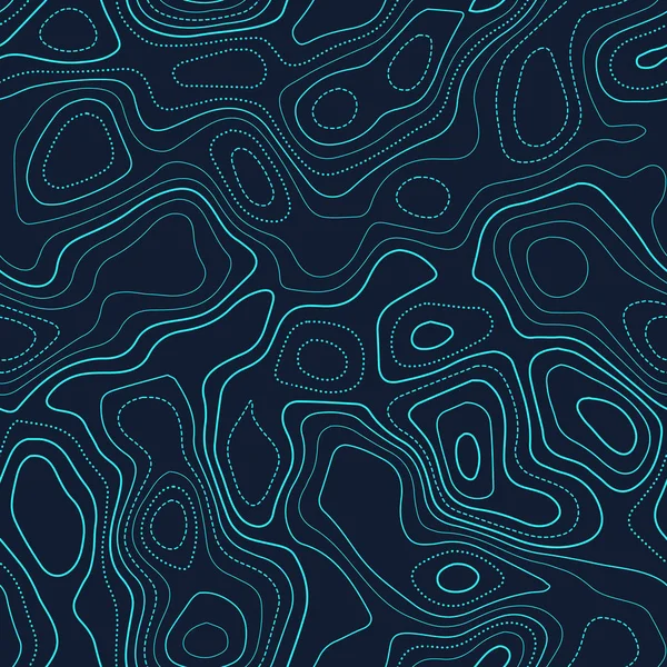 Lignes de contour Carte topographique actuelle Design futuriste homogène motif d'isolines carrelables équitables — Image vectorielle