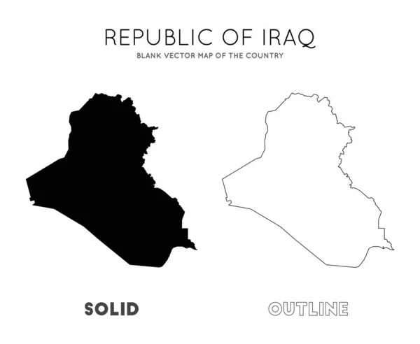 Mappa della Repubblica dell'Iraq Mappa vettoriale vuota del Paese Frontiere della Repubblica dell'Iraq per il tuo — Vettoriale Stock