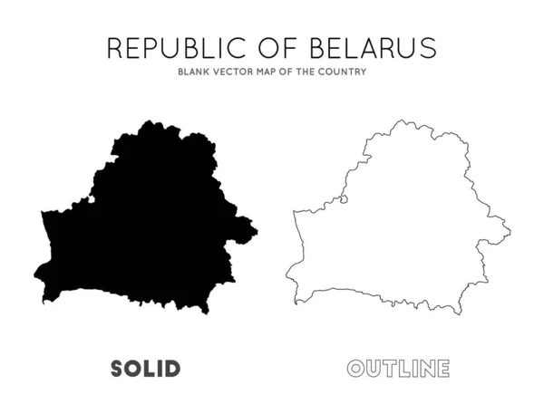 Bielorussia mappa Blank vector map of the Country Borders of Belarus per la tua infografica Vector — Vettoriale Stock