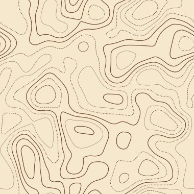 Topografik harita Gerçek topografik harita Dikişli tasarım kalın fayans izolines desen Vektör