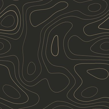 Kontur hatları Takdire şayan topografya haritası Dikişsiz tasarım Sevimli fayans izolines desen vektör
