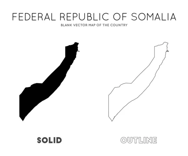 Somalia karta tom vektor karta över landets gränser Somalia för din infografik Vector — Stock vektor