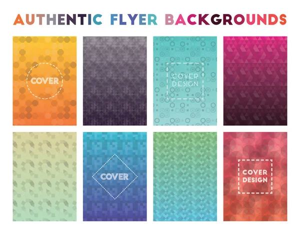 Authentic Flyer Backgrounds Adorable geometric patterns Enchanting background Vector — Stock Vector