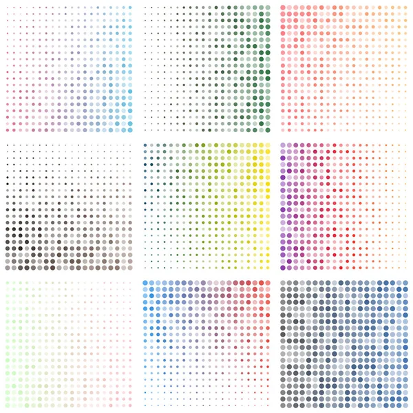 Ensemble de décors géométriques Motifs abstraits de gradient de cercles multicolores de petite taille — Image vectorielle