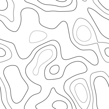 Terrain topography Actual topography map Black and white seamless design interesting tileable clipart