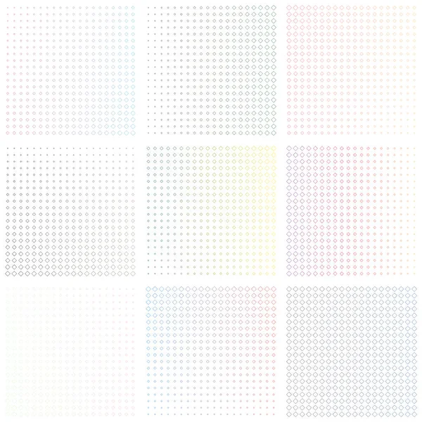 Ensemble de décors géométriques Motifs abstraits de gradient à partir de petits losanges contours Admirable — Image vectorielle