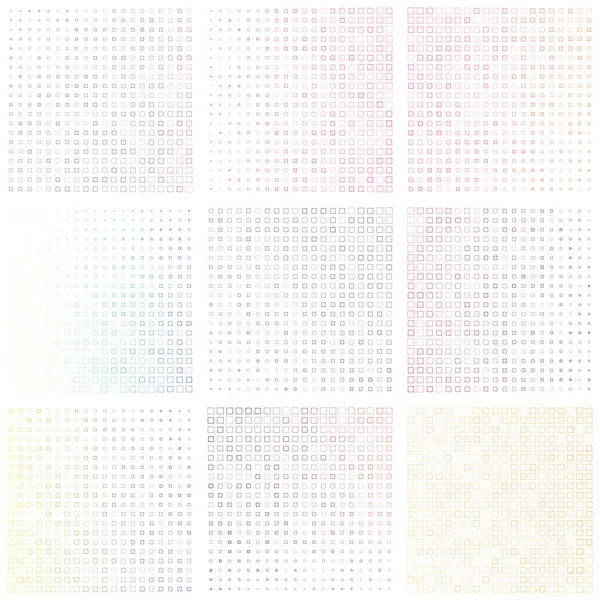 Ensemble de décors géométriques Motifs de dégradé abstraits à partir de rectangles de petite taille avec des variations — Image vectorielle