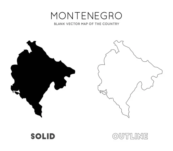 Montenegro map Blank vector map of the Country Borders of Montenegro for your infographic Vector — 图库矢量图片