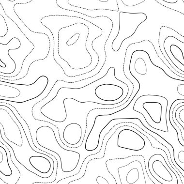 Arazi topografyası Gerçek topografya haritası Siyah beyaz dikişsiz tasarım inanılmaz fayans