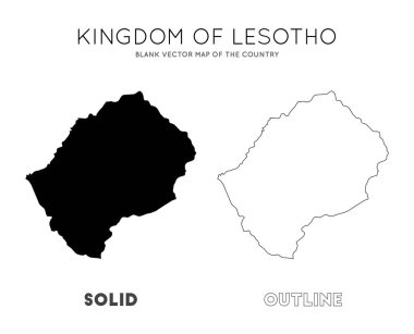 Lesotho harita Lesotho Ülke Sınırları boş vektör haritası için infografik Vektör