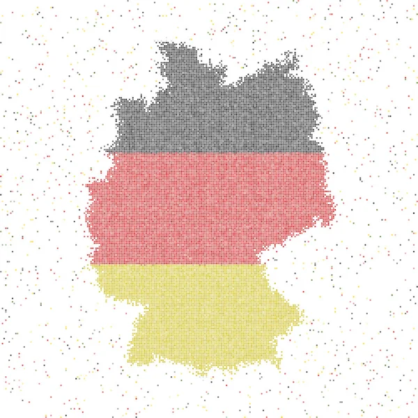Χάρτης της Γερμανίας χάρτη στυλ μωσαϊκό με σημαία της Γερμανίας διανυσματική απεικόνιση — Διανυσματικό Αρχείο