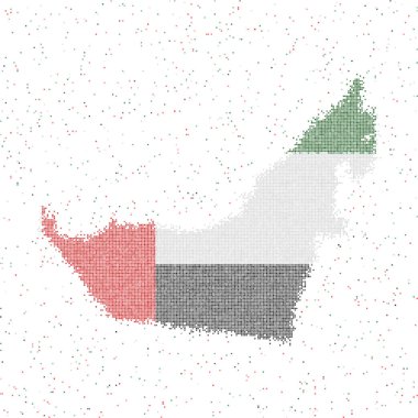 Bae Vektör illüstrasyon bayrağı ile Bae Mozaik tarzı harita Haritası