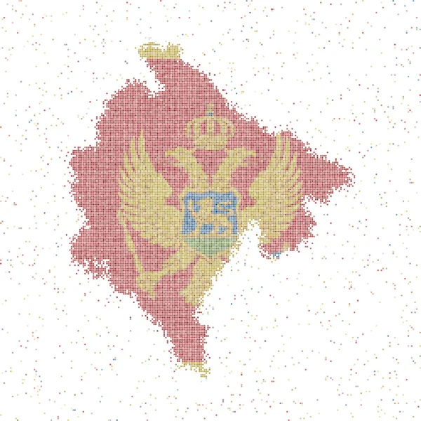 La carte de Monténégro Carte de style mosaïque avec le drapeau de Monténégro Illustration vectorielle — Image vectorielle