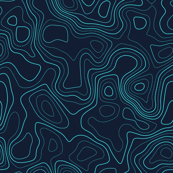 Topografía abstracta Mapa topográfico real Diseño futurista inconsútil azulable excepcional — Vector de stock