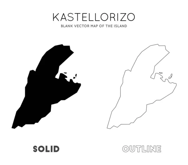 Mapa de Kastellorizo Mapa vectorial en blanco de las Fronteras de la Isla de Kastellorizo para su infografía — Vector de stock