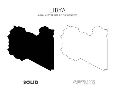 Libya haritası Libya Ülke Sınırları boş vektör haritası için infografik Vektör