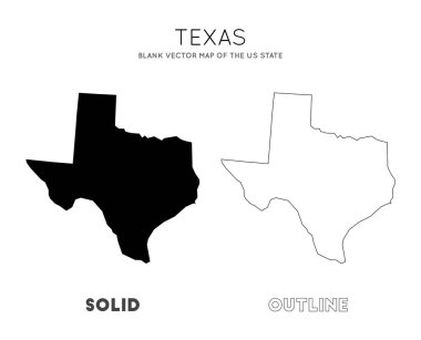 Texas haritası Infografik Vektör için Abd Eyalet Sınırları Texas Boş vektör haritası