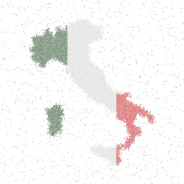 Mappa d'Italia Mappa in stile mosaico con la bandiera di Italia Illustrazione vettoriale — Vettoriale Stock