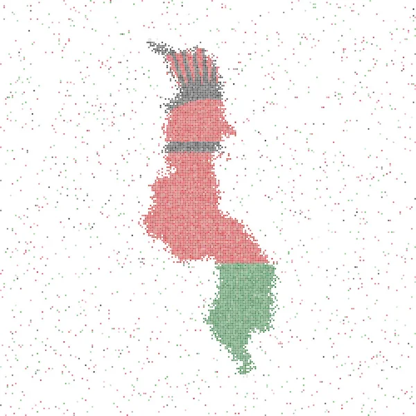 Karte von Malawi im Mosaikstil mit Flagge von Malawi-Vektorillustration — Stockvektor