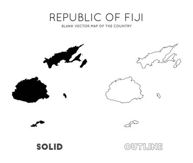 Fiji harita Fiji Ülke Sınırları boş vektör haritası için infografik Vektör